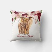 ベビーハイランドカウカーフバーガンディーピンクローズベビー クッション (裏面)