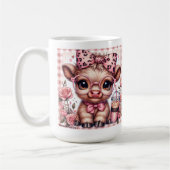 ベビーハイランドカウコケットヒョウ弓アイスコーヒー コーヒーマグカップ (左)