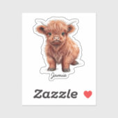 ベビーハイランドカウズ名前をカスタムする シール (シート)