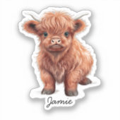 ベビーハイランドカウズ名前をカスタムする シール (正面)