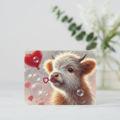 ベビーハイランドカウバレンタイン ポストカード (スタンド正面)