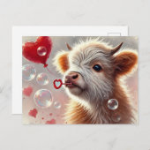 ベビーハイランドカウバレンタイン ポストカード (正面/裏面)