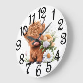 ベビーハイランドカーフ ラージ壁時計 (傾斜)