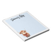 ベビーハイランドロングホーン牛 ノートパッド (アングル)