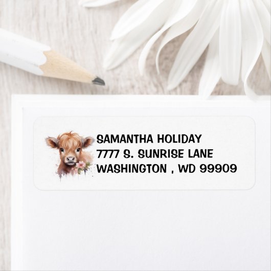 ベビーハイランド牛春水彩 ラベル (インサイチュ)