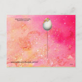 ベビーハギングイースターバニーのピンクの明るい赤紫色の輝き シーズンポストカード (裏面)