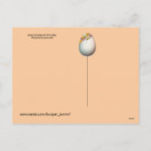 ベビーハギングイースターバニー、ピンク シーズンポストカード (裏面)