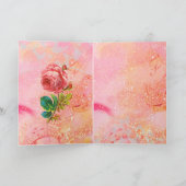 ベビーハギングラビットきらめくピンクローズ誕生日 シーズンカード (内部)