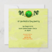 ベビーハギングラビットアイリッシュセント。パトリックの日パーティー 招待状 (裏面)