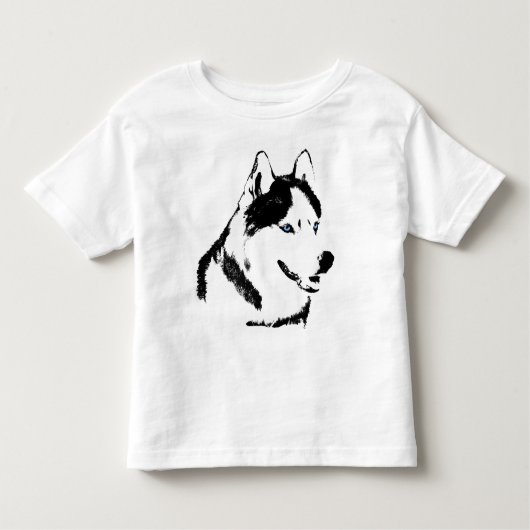 ベビーハスキーシャツそり犬のよちよちハスキーTシャツ トドラーTシャツ (正面)