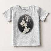 ベビーハスキーシャツよちよち歩き犬のハスキーシャツ ベビーTシャツ (正面)