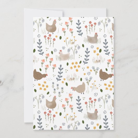 ベビーハッチングマンスーン鶏ベビーシャワー招待状 招待状 (裏面)