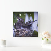 ベビーハミングバード スクエア壁時計 (ホーム)