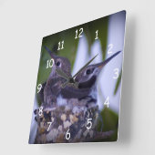 ベビーハミングバード スクエア壁時計 (傾斜)