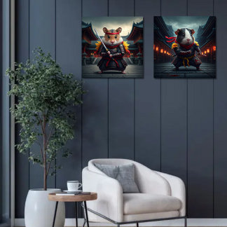 ベビーハムスターとモルモット忍者プリントセット2