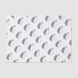 ベビーハリネズミ動物水色ブラックパターンキッズ 薄葉紙