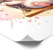 ベビーハリネズミ子供部屋ウオーターカラーウッドランド動物 ポスター (角)