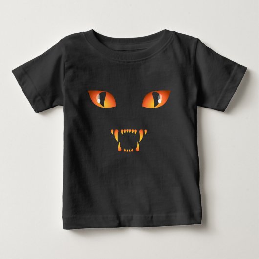 ベビーハロウィンシャツ黒猫コスチュームTシャツ ベビーTシャツ (正面)