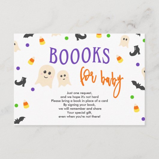 ベビーハロウィンシャワーベビー図書リクエスト エンクロージャーカード (正面)