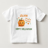 ベビーハロウィーンかわいいカボチャ ベビーTシャツ (裏面)