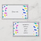 ベビーハンドプリントと足プリント 名刺 (正面/裏面)