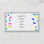 ベビーハンドプリントと足プリント 名刺 (裏面)