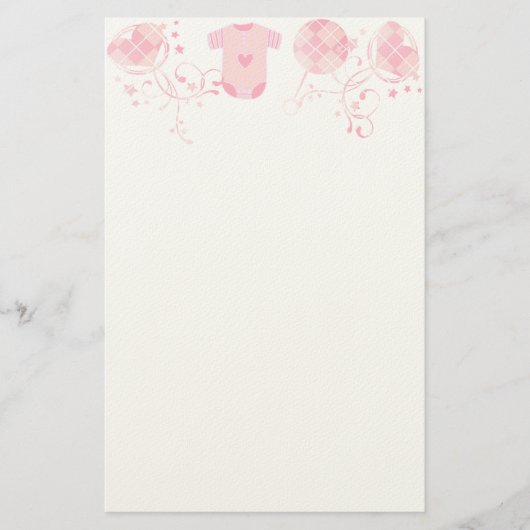 ベビーハートラトルオンシアーガイルーピンク 便箋 (正面)