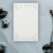 ベビーハートラトル淡い色のベビーティンテッド青 便箋