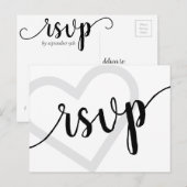 ベビーハート |クラシックブラックシャワーRSVP Entree ポストカード (正面/裏面)