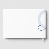 ベビーハート |埃っぽい石板ブルーフローリッシュスクリプト ゲストブック (裏面)