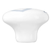 ベビーハート |埃っぽい石板ブルーフローリッシュスクリプト セラミックノブ (側面)