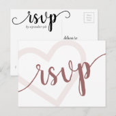 ベビーハート | 砂漠のバラTaupeスクリプトRSVPエントリ ポストカード (正面/裏面)