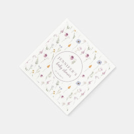 ベビーバイオレット開花シャワー紙ナプキン スタンダードカクテルナプキン