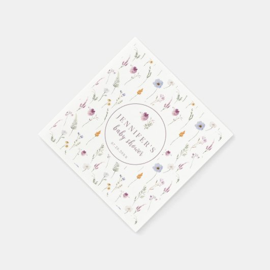ベビーバイオレット開花シャワー紙ナプキン スタンダードカクテルナプキン (角)