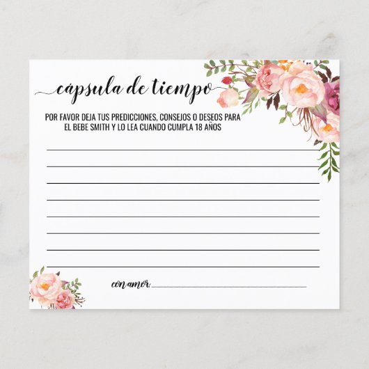 ベビーバイリンガルカード用ピンクタイムカプセルアドバイス (裏面)