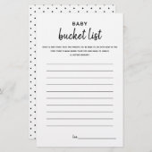 ベビーバケットリストのミニマリスト赤ちゃんシャワーゲーム (正面/裏面)