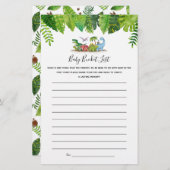 ベビーバケットリスト恐竜の赤ちゃんシャワーゲーム (正面/裏面)