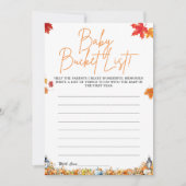 ベビーバケットリスト赤ちゃんシャワーゲームかわいいクマ 招待状 (正面)
