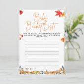 ベビーバケットリスト赤ちゃんシャワーゲームかわいいクマ 招待状 (スタンド正面)