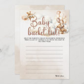 ベビーバケットリスト赤ちゃんシャワーゲームかわいいクマ 招待状 (正面/裏面)