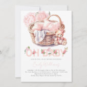 ベビーバスケットフローラエレガントベビーシャワー 招待状 (正面)