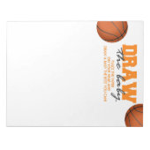 ベビーバスケットボールベビーシャワーゲームパックを描画する ノートパッド (正面)