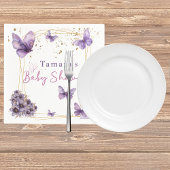 ベビーバタフライパープル金ゴールドベビーシャワーパーティー スタンダードカクテルナプキン