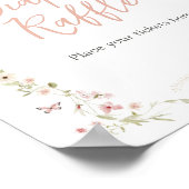 ベビーバタフライベビーシャワーオムツラッフル ポスター (角)