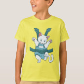 ベビーバッグに入った白猫 Tシャツ (正面)