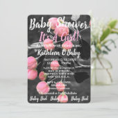 ベビーバド写真ベビーガールシャワー招待状 招待状 (スタンド正面)