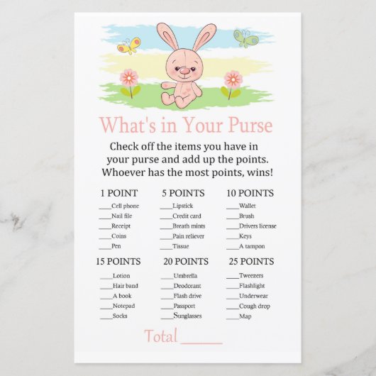 ベビーバニーあなたの財布ゲームの中に何がある (正面)