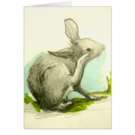 ベビーバニーが彼の耳を引っ掻く