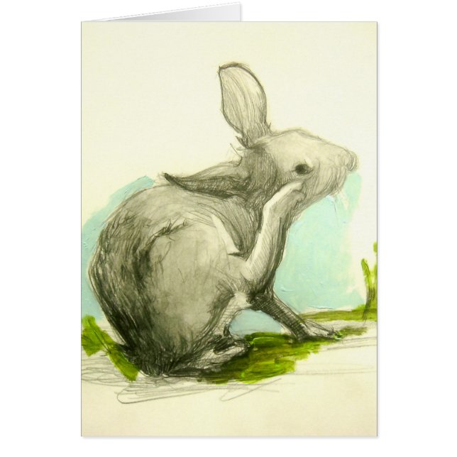 ベビーバニーが彼の耳を引っ掻く (正面)