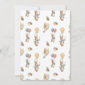 ベビーバニーとバルーン誕生日 招待状 (裏面)